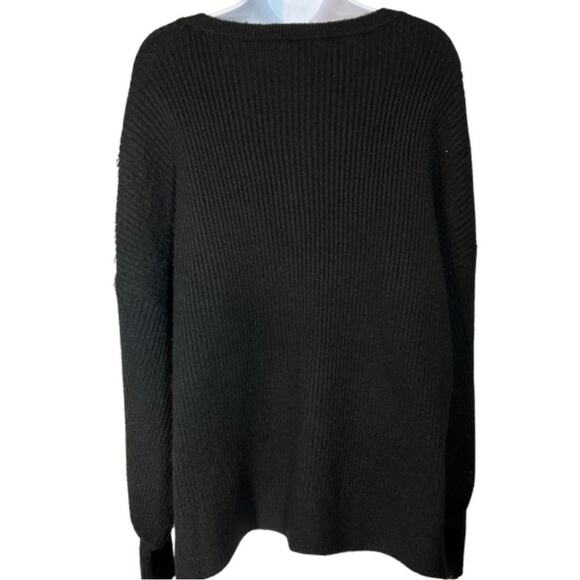 Theo & Spencer V-Neck Ribbed Sweater, Black, S, NWT - Picture 5 of 11